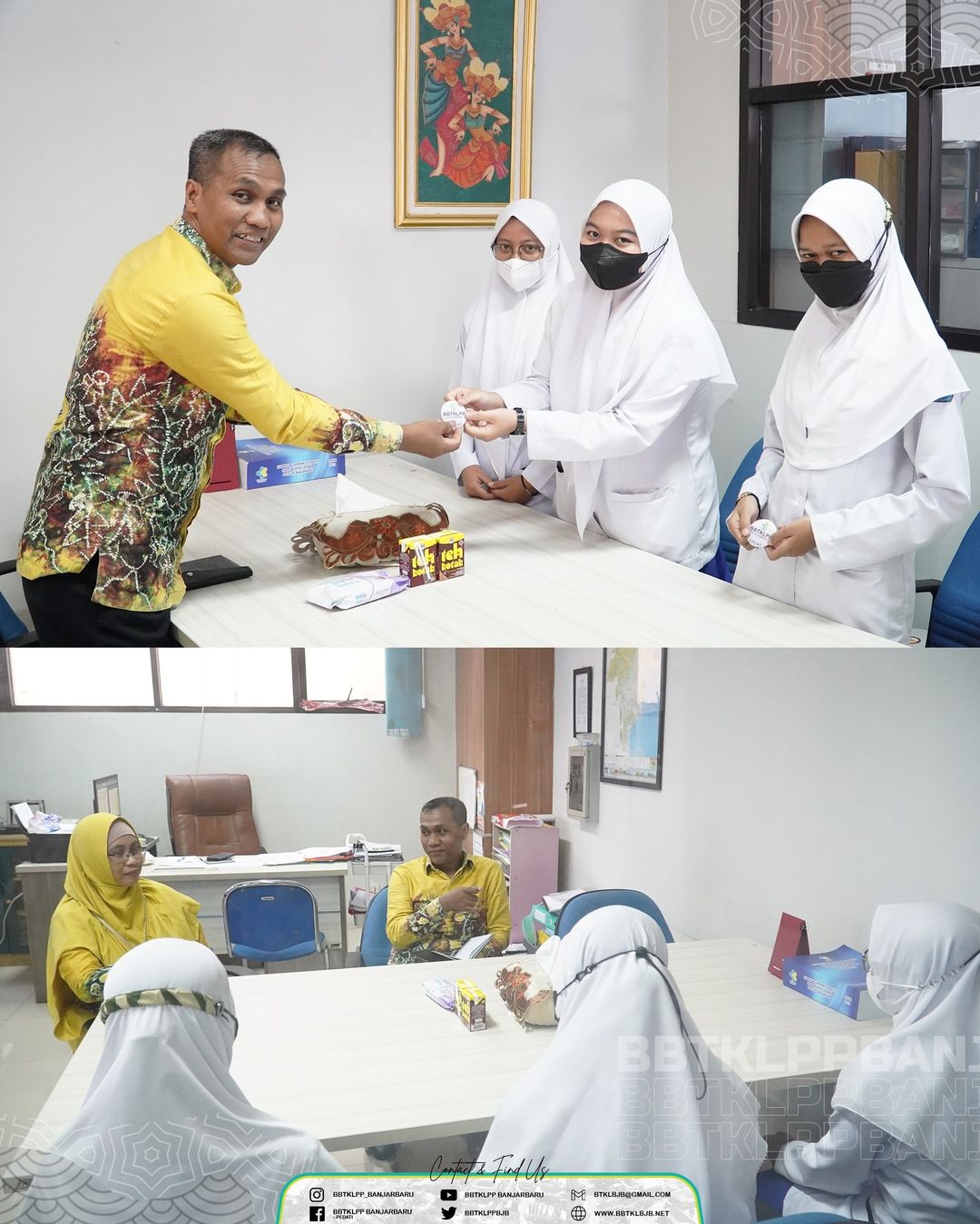Pelepasan Mahasiswi Prodi Teknologi Laboratorium Jurusan Analis Kesehatan Poltekkes Kemenkes Banjarmasin Magang di Laboratorium BBTKLPP BANJARBARU.