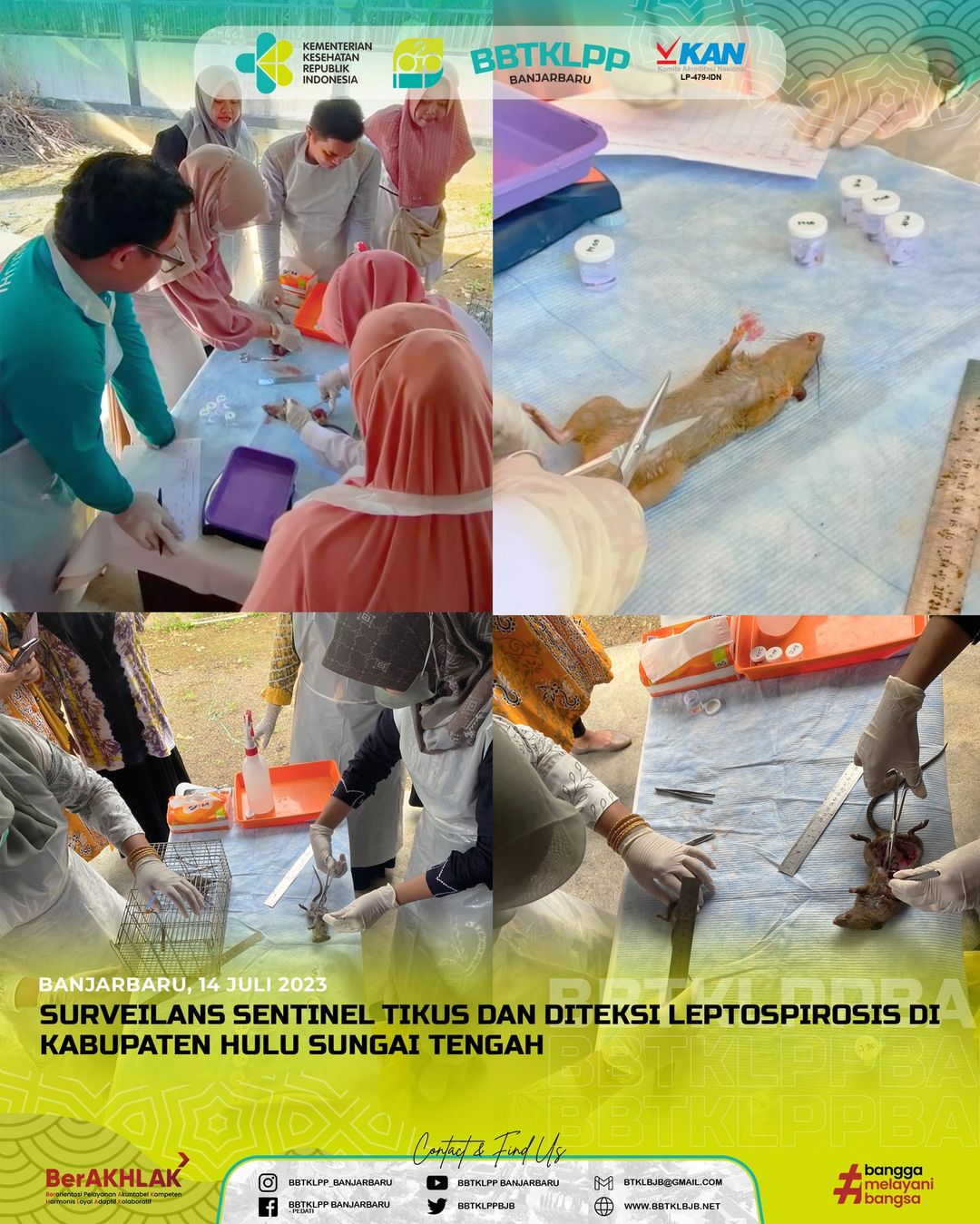 Surveilans Sentinel Tikus dan Deteksi Leptospirosis di Kabupaten Hulu Sungai Tengah