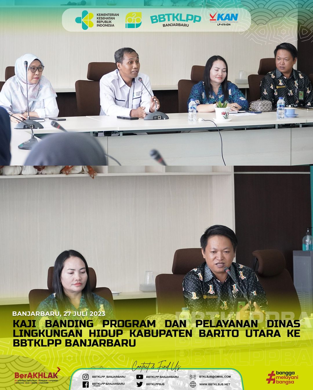Kaji Banding Program dan Pelayanan Dinas Lingkungan Hidup Kabupaten Barito Utara ke BBBTKLPP BANJARBARU